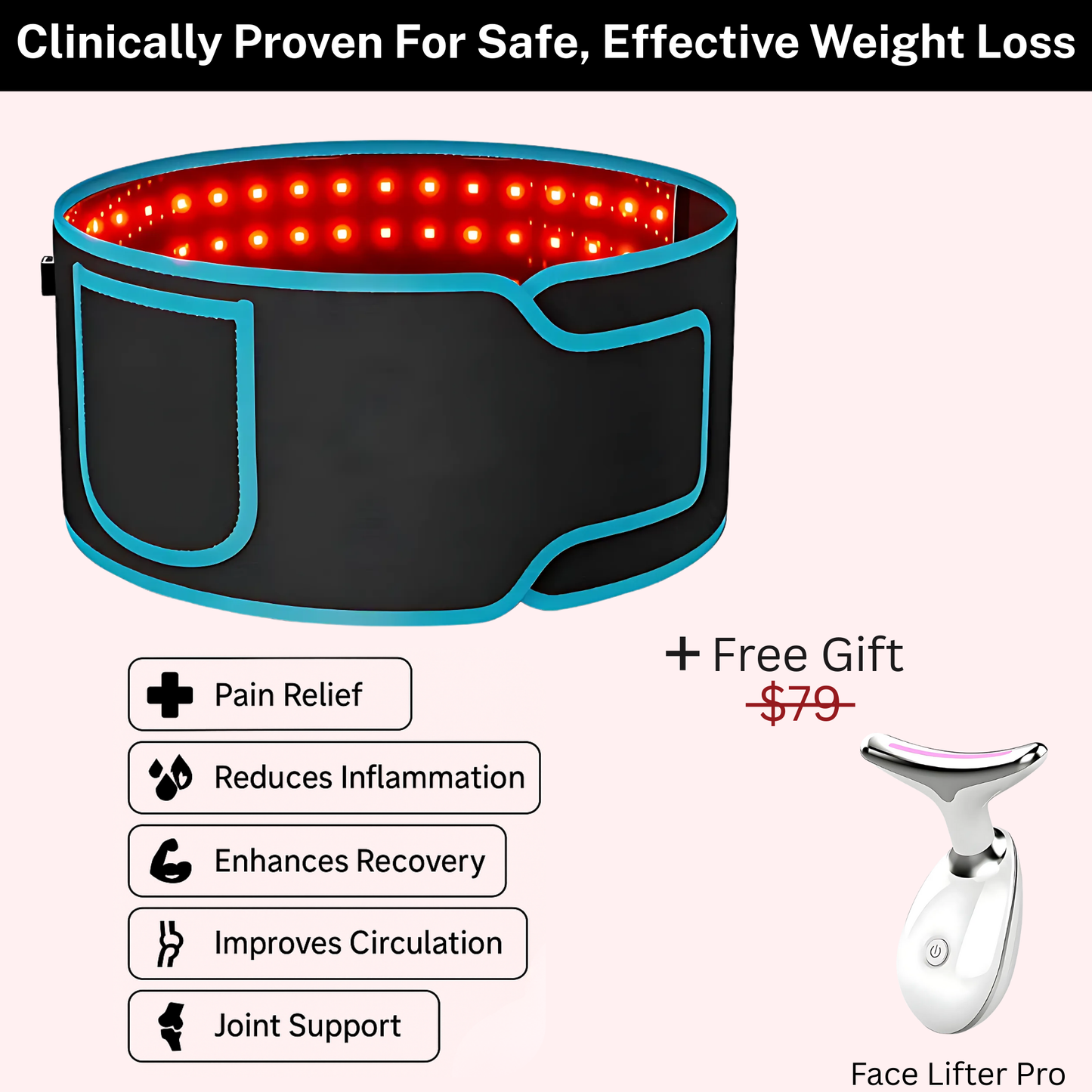 Red Light Therapy Belt – Fade Stretch Marks & Burn Fat
